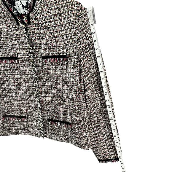 Bay Studio Reversible Blazer Jacket Womens 10 Tweed Floral Versatile Workwear - Picture 12 of 16